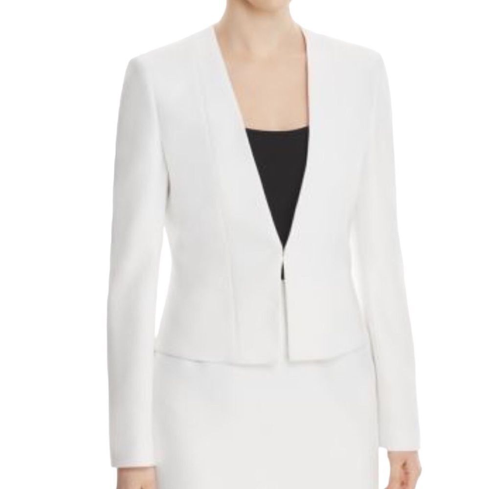 BOSS White Coat Jacket Blazer Jemida White Blazer Wool Blend New Size 12